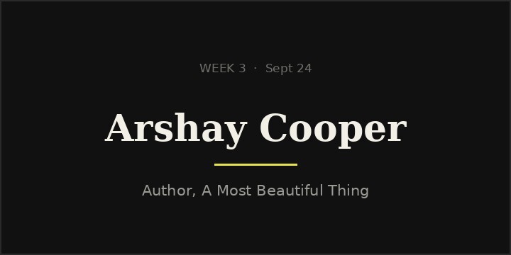Arshay Cooper, author of A Most Beautiful Thing