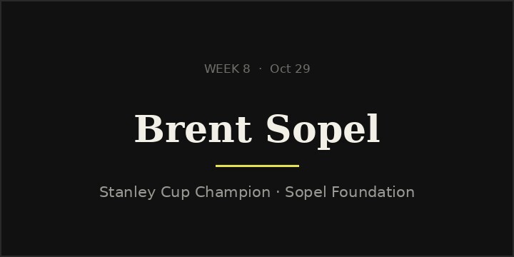Brent Sopel, Stanley Cup champion and founder of the Sopel Foundation